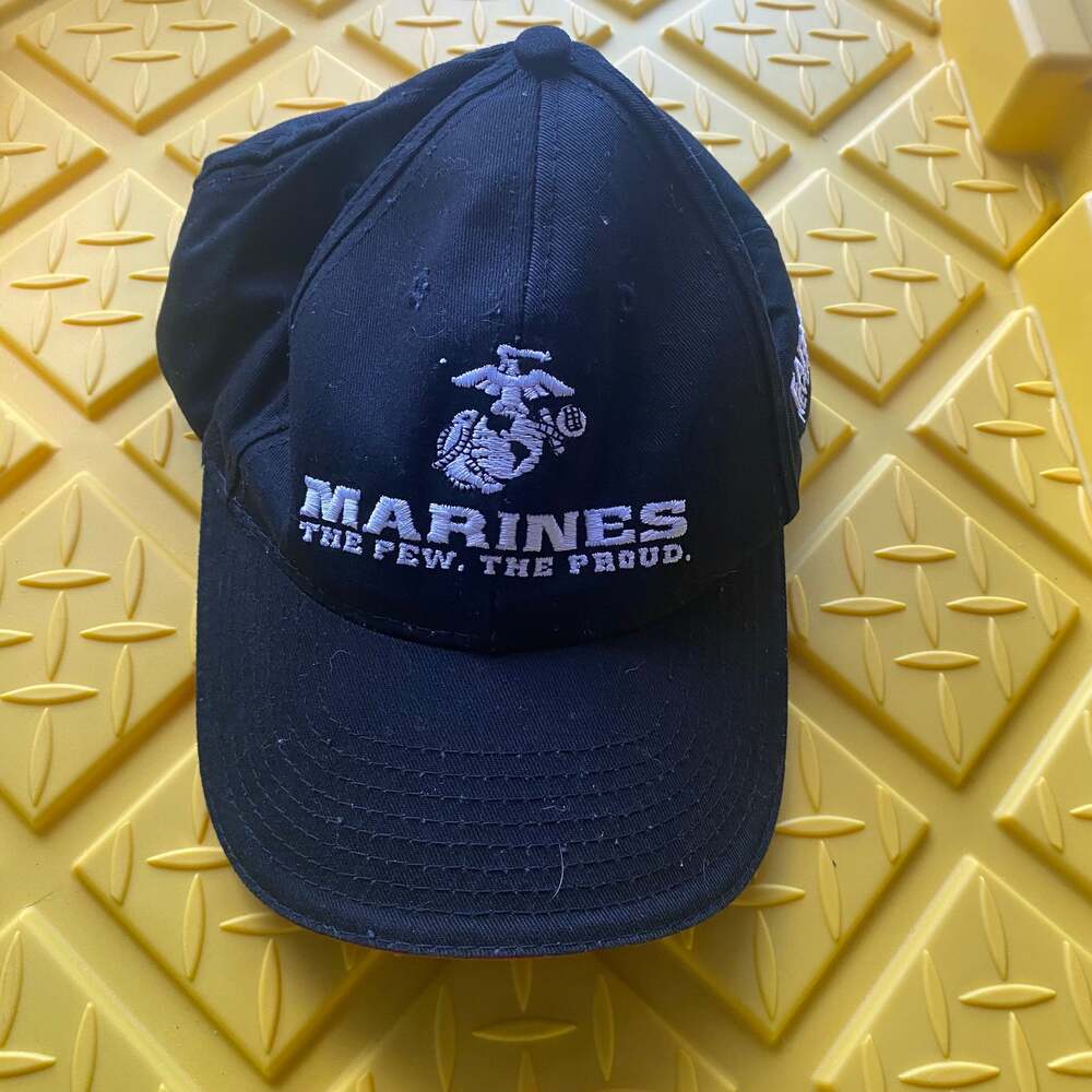 USMC Marines The Few The Proud Black Adjustable Baseball Cap Hat Earned